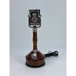 Vintage Microphone Push Button Wood Telephone Phone Grand Old Opry‎ Missing Top